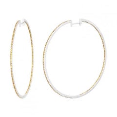 Fabulous Yellow Sapphire Diamond Hoop Earrings for Her