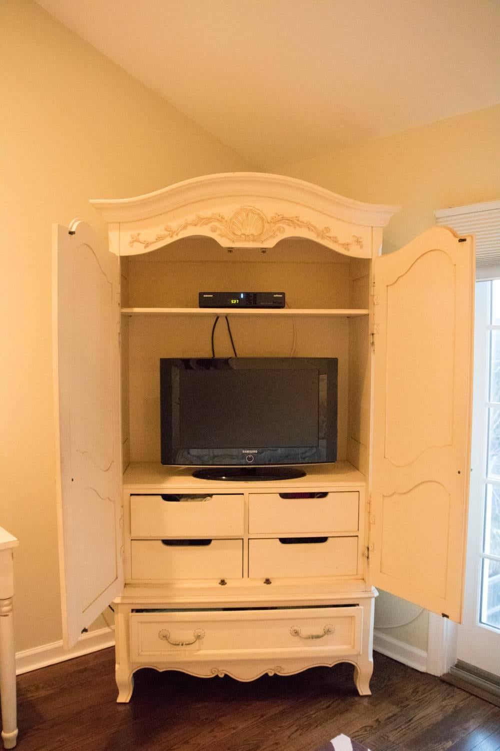 Rococo ON SALE NOW!  Fabulously French Armoire Carved Detail French Creme White