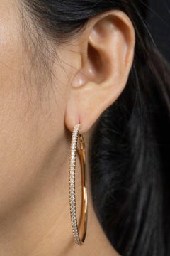Fabuous Rose Gold Diamond Hoop Earrings