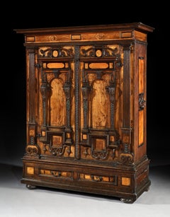 Facade Cabinet Fassadenschrank Cupboard Wardrobe Renaissance German Walnut Elm