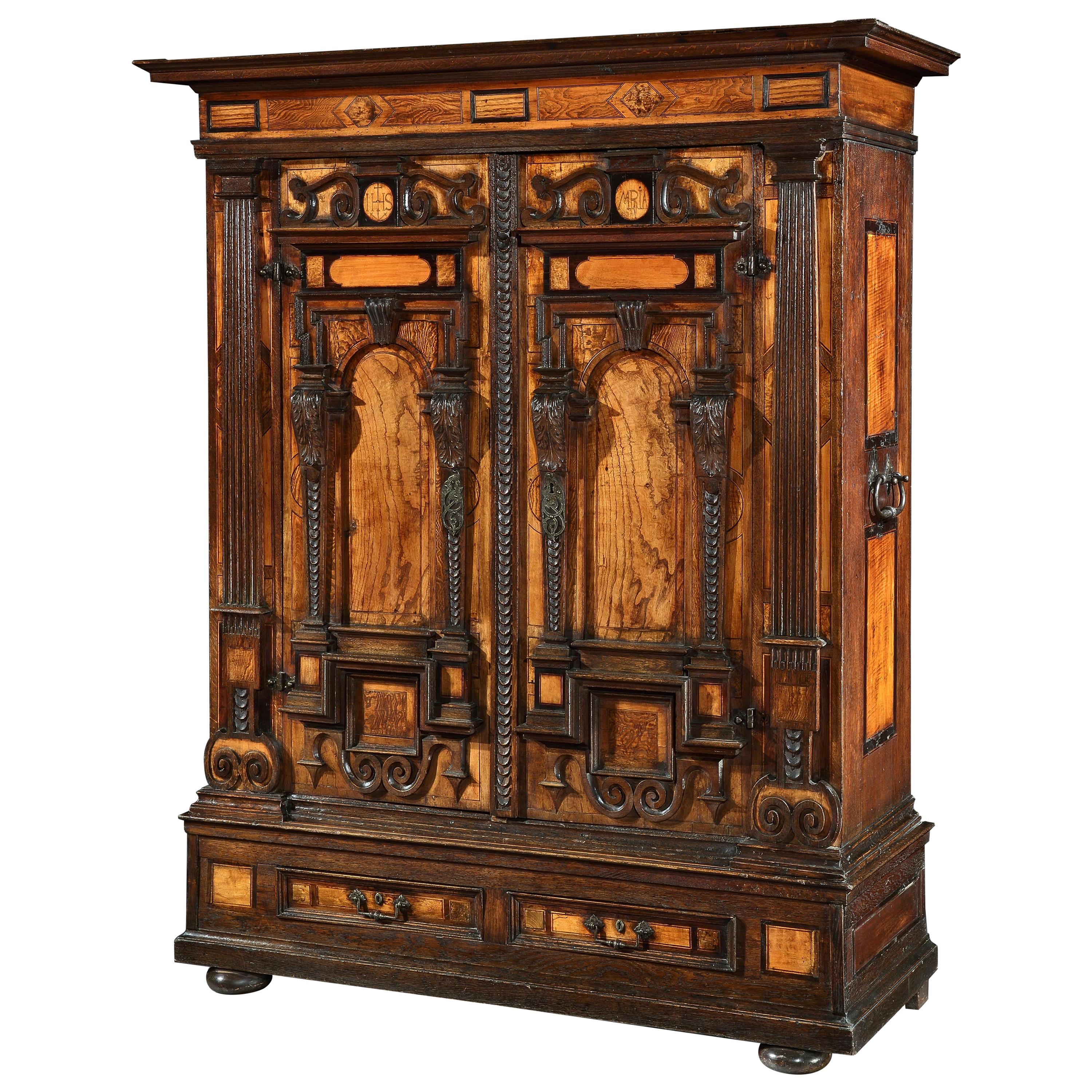 Facade Cabinet Fassadenschrank Cupboard Wardrobe Renaissance German Walnut Elm