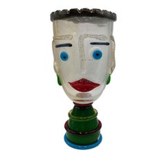 Faccia Donna Anthropomorphic Polychrome Sculpture