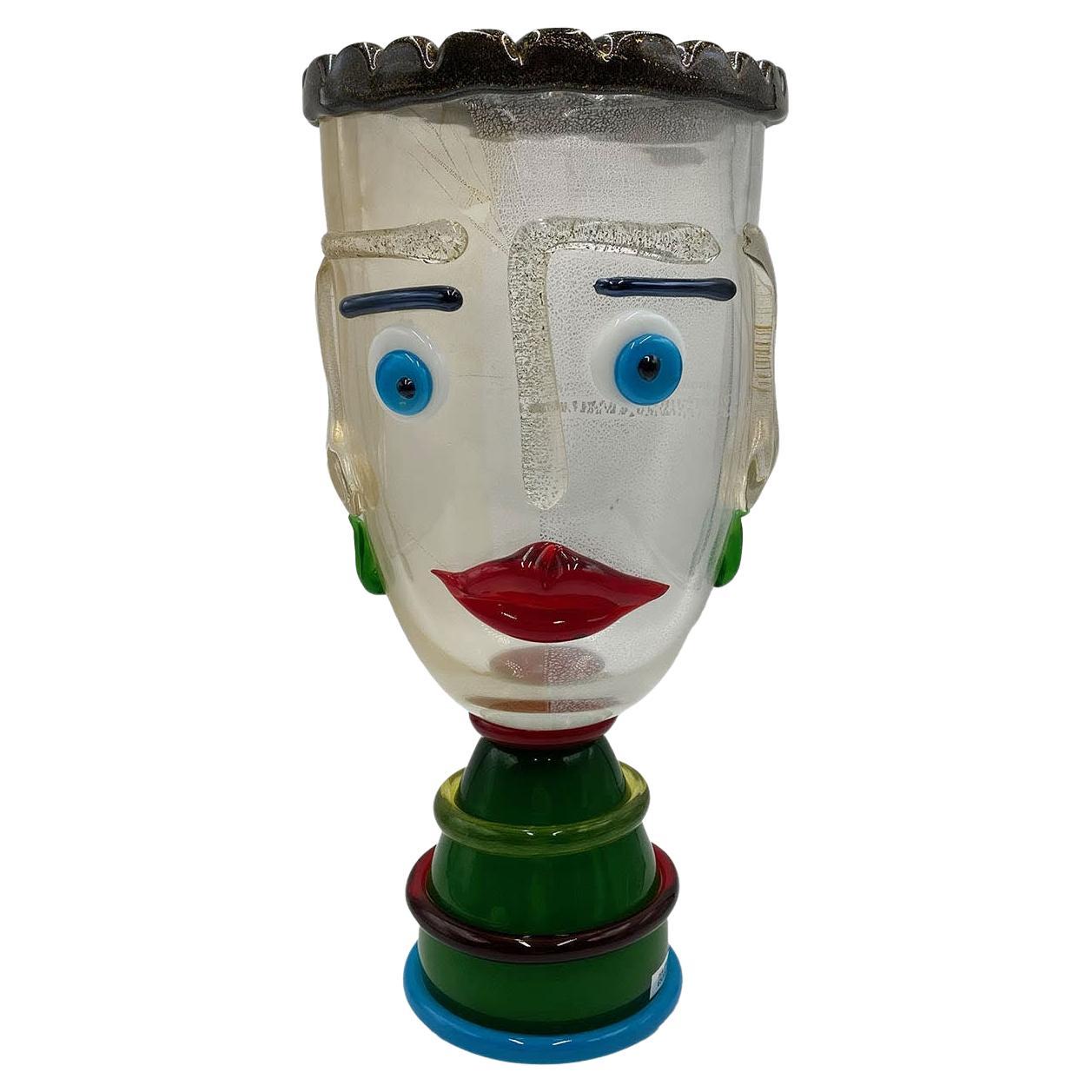 Faccia Donna Anthropomorphic Polychrome Sculpture