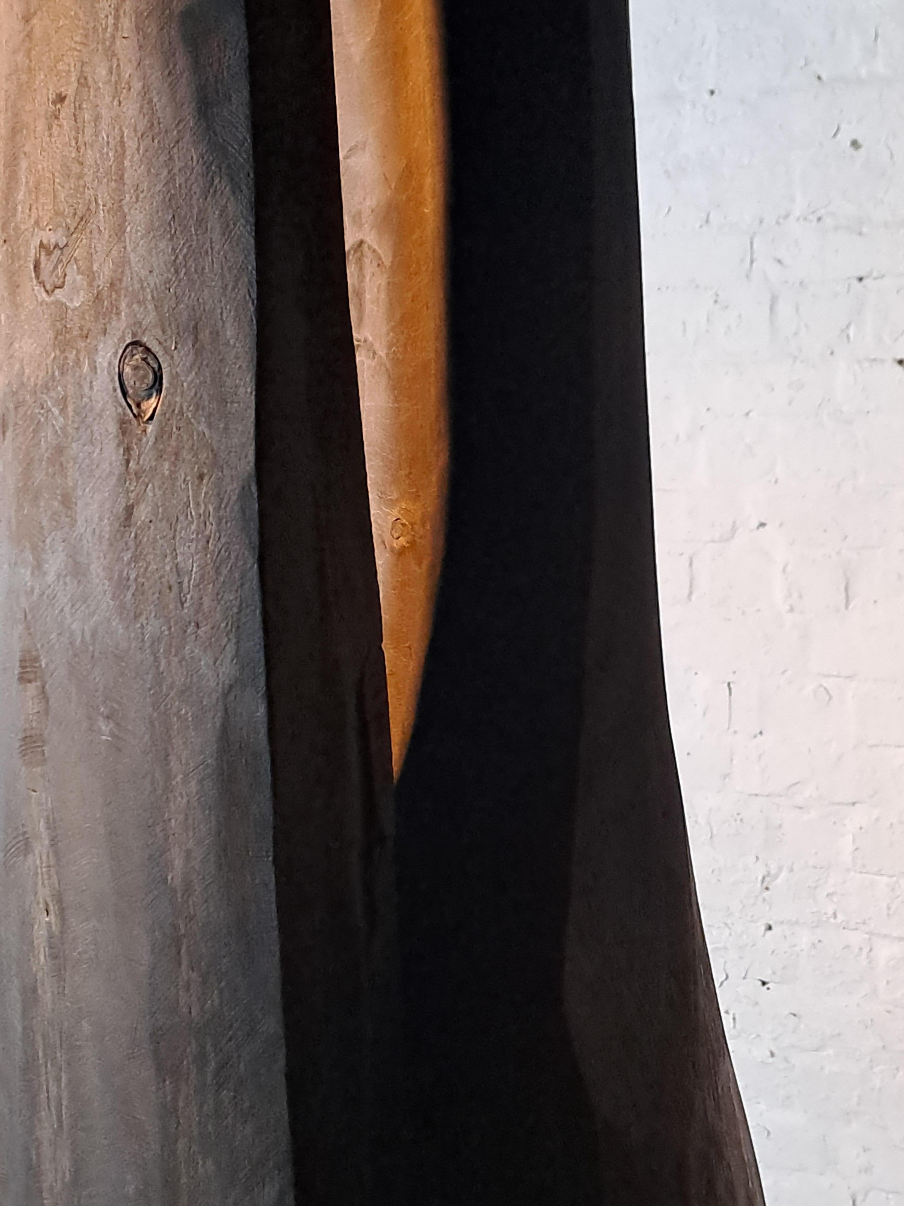 'Face 2 face' - ebonised abstract wooden sculpture For Sale 2