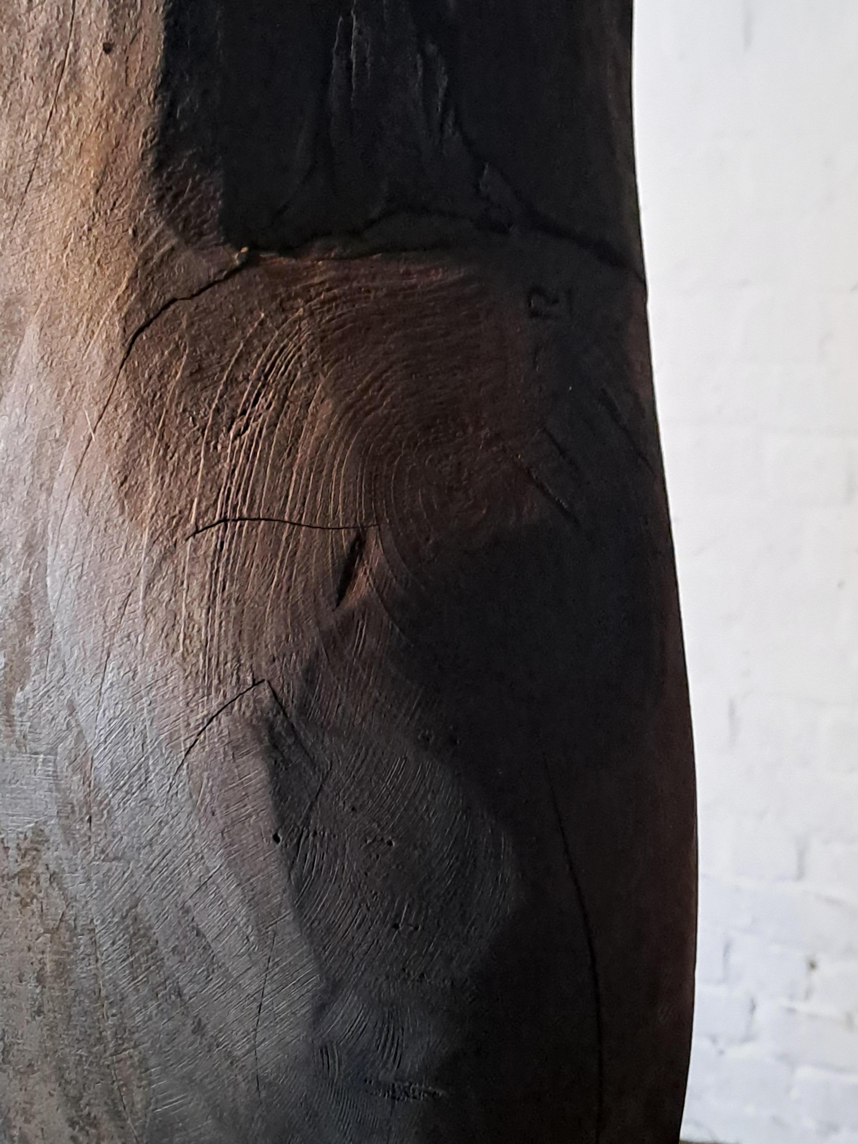 'Face 2 face' - ebonised abstract wooden sculpture For Sale 3