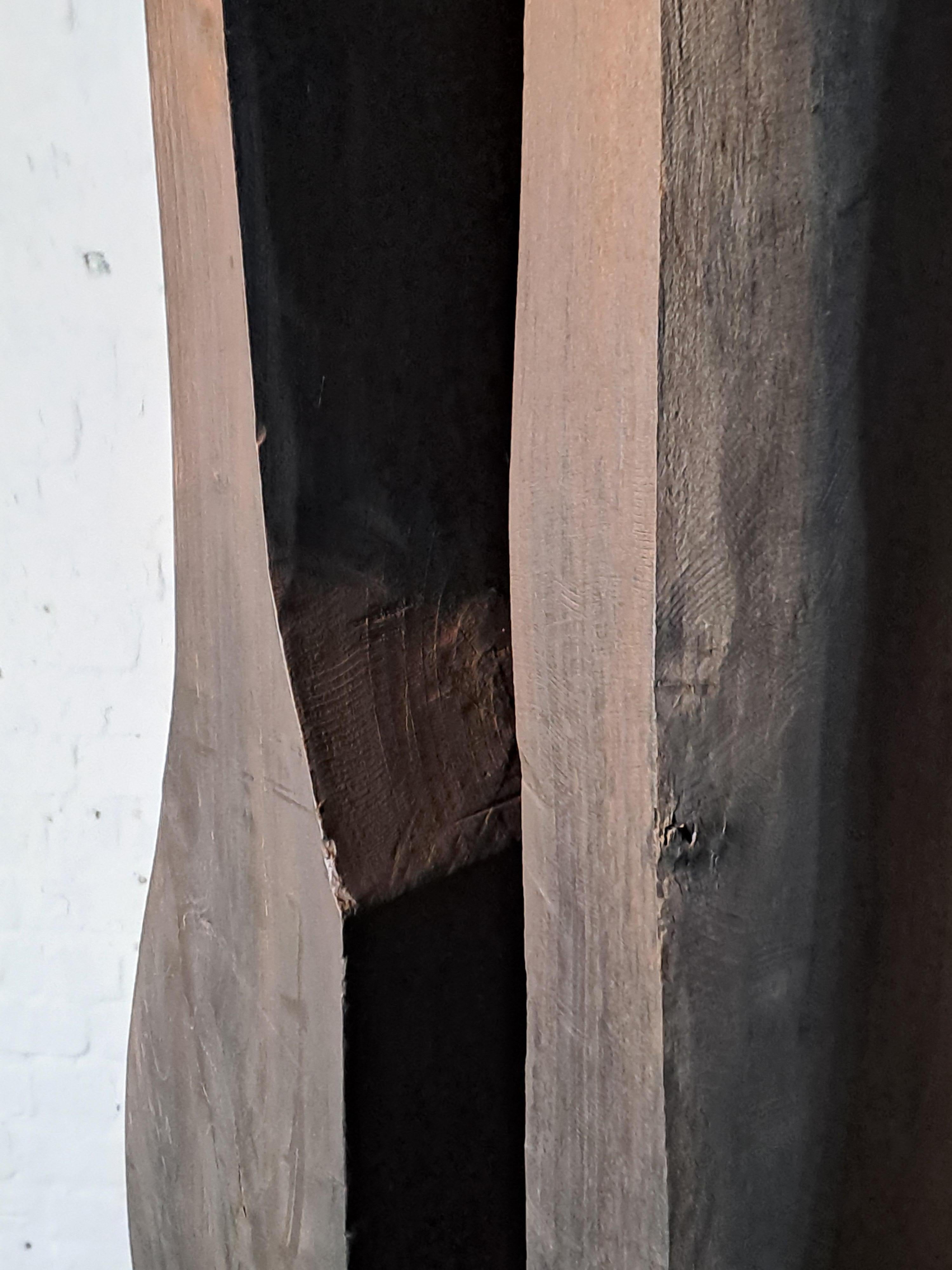 Late 20th Century 'Face 2 face' - ebonised abstract wooden sculpture For Sale