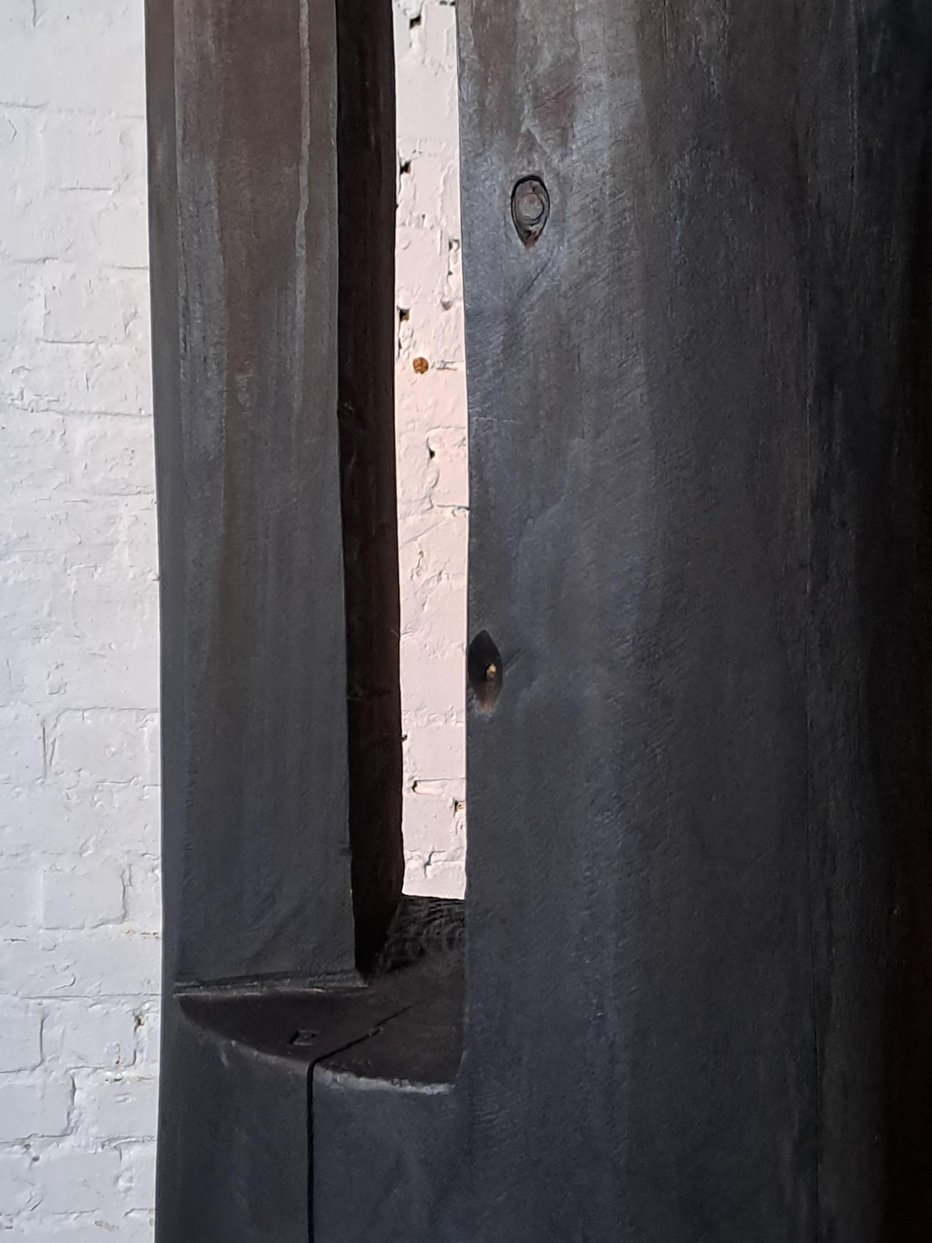 'Face 2 face' - ebonised abstract wooden sculpture For Sale 1