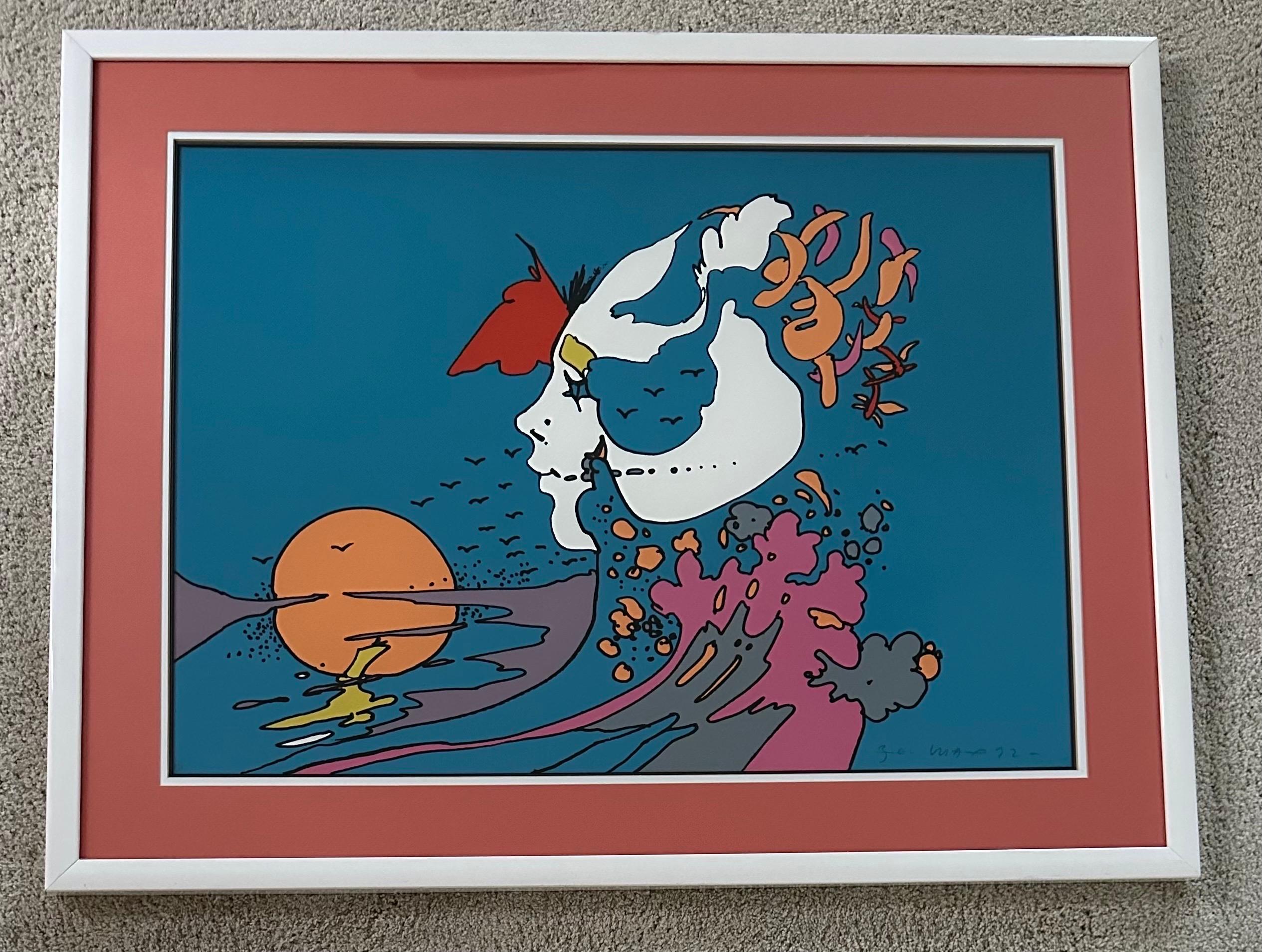 „Face and Sunset“ Serigraphie in limitierter Auflage von Peter Max 1972 im Angebot 7