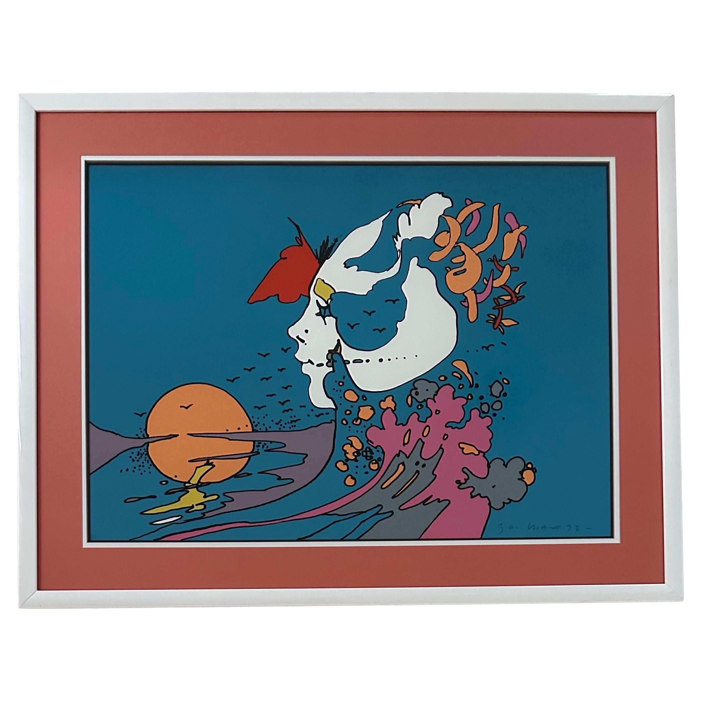 „Face and Sunset“ Serigraphie in limitierter Auflage von Peter Max 1972 im Angebot 8