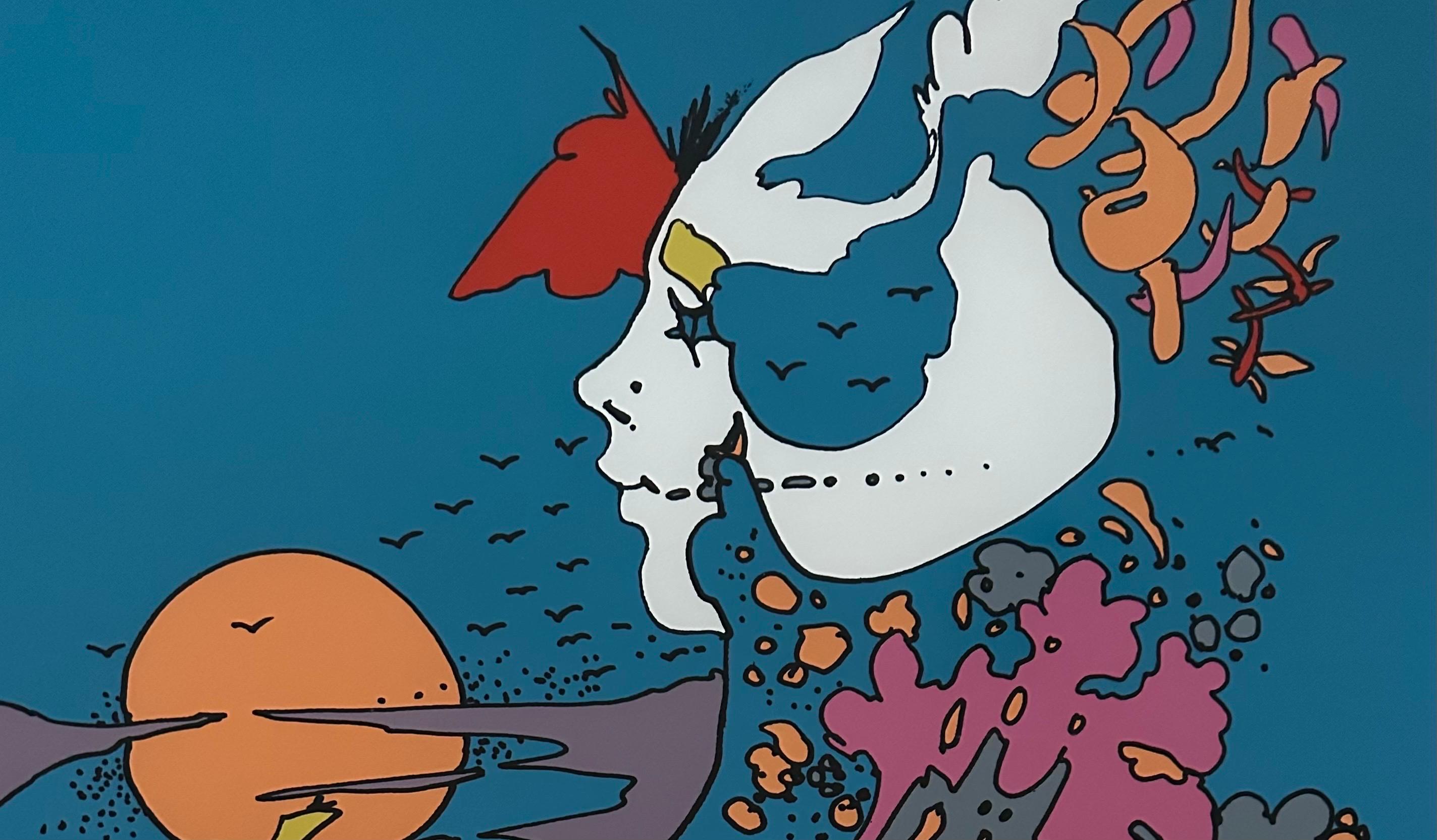 „Face and Sunset“ Serigraphie in limitierter Auflage von Peter Max 1972 im Angebot 2