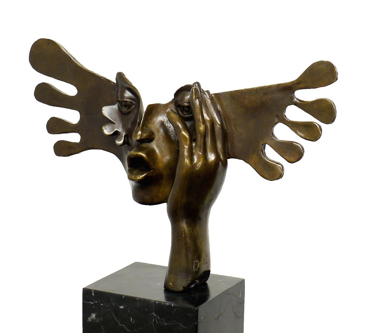 French Face Art Mask – The Fright – Salvador Dalí Sculpture For Sale