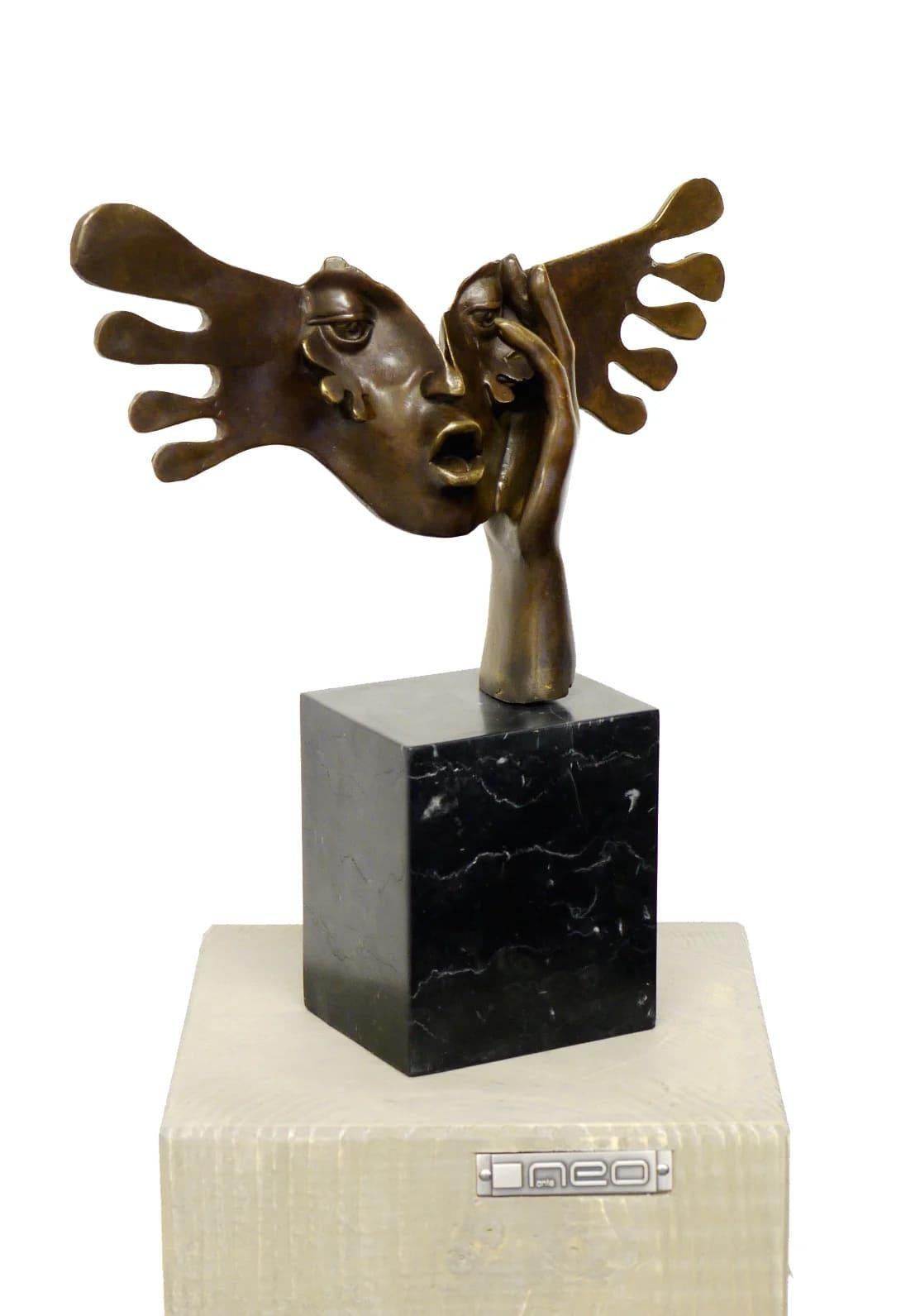 Polished Face Art Mask – The Fright – Salvador Dalí Sculpture For Sale