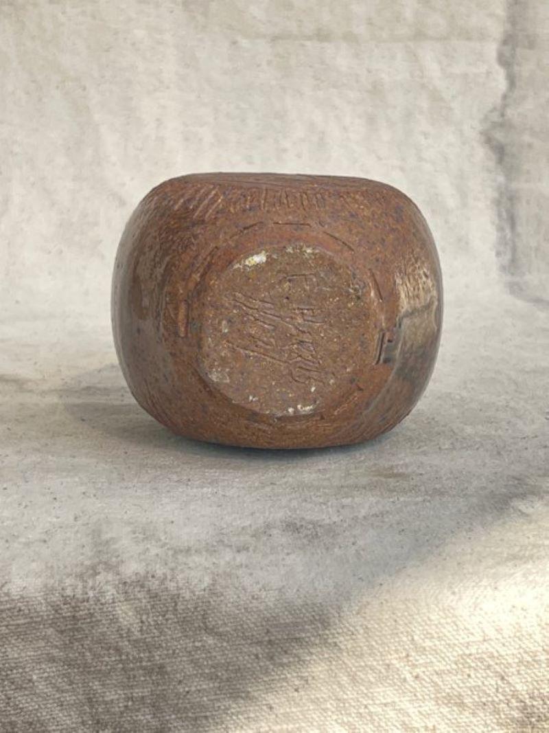 Unknown Face, Ceramic Stoneware Bud Vase by E. Harris