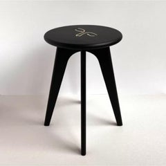 Face Design Black Stained Ash ASSY Stool by Mademoiselle Jo
