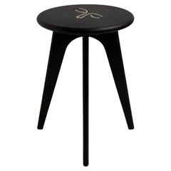 Face Design Black Stained Ash ASSY Stool by Mademoiselle Jo