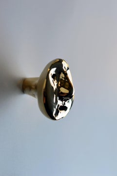 Face Knob in Polished Brass by Mike Serra