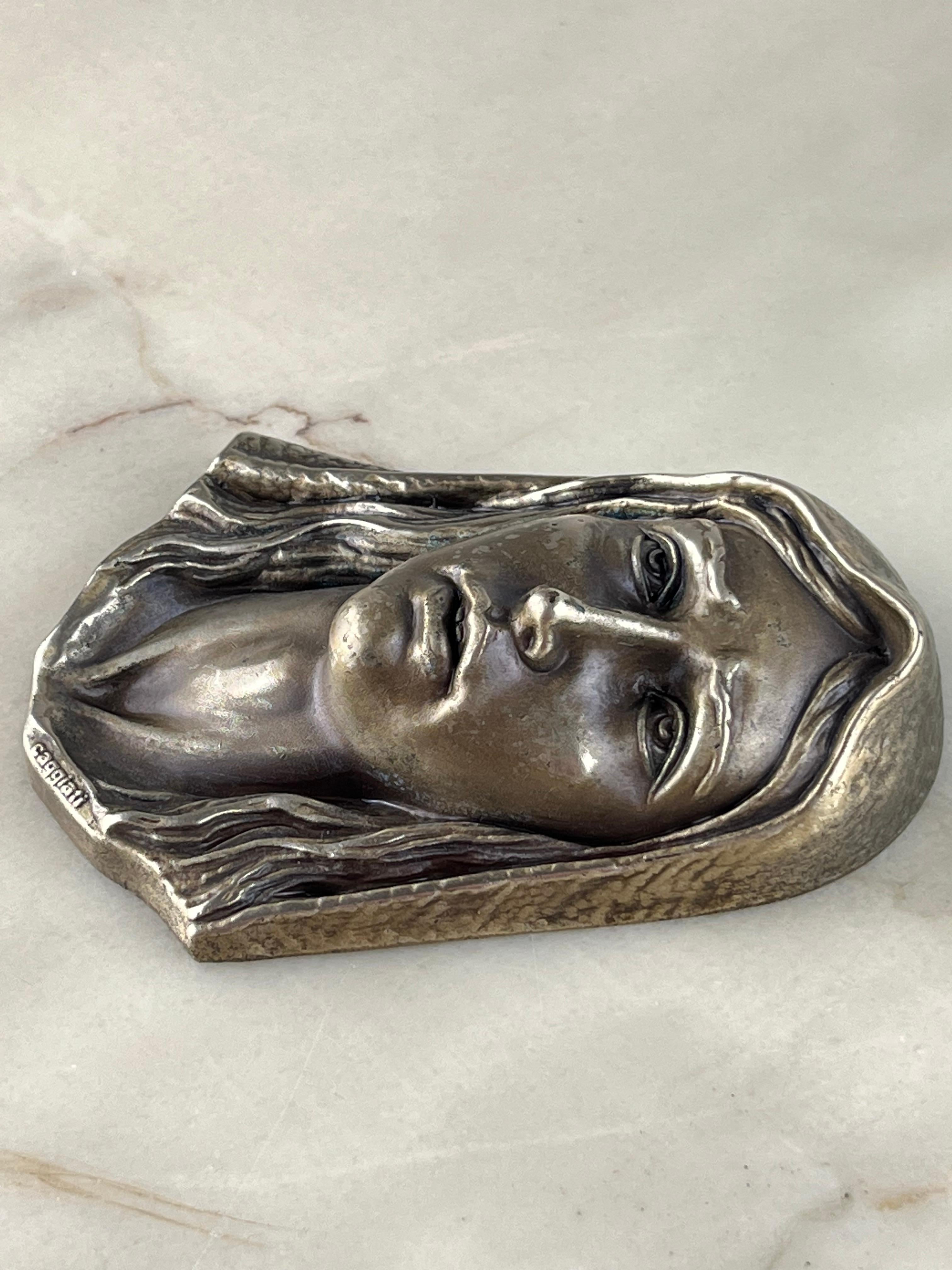 Italian Brass Madonna's face, Italy, 1980s For Sale