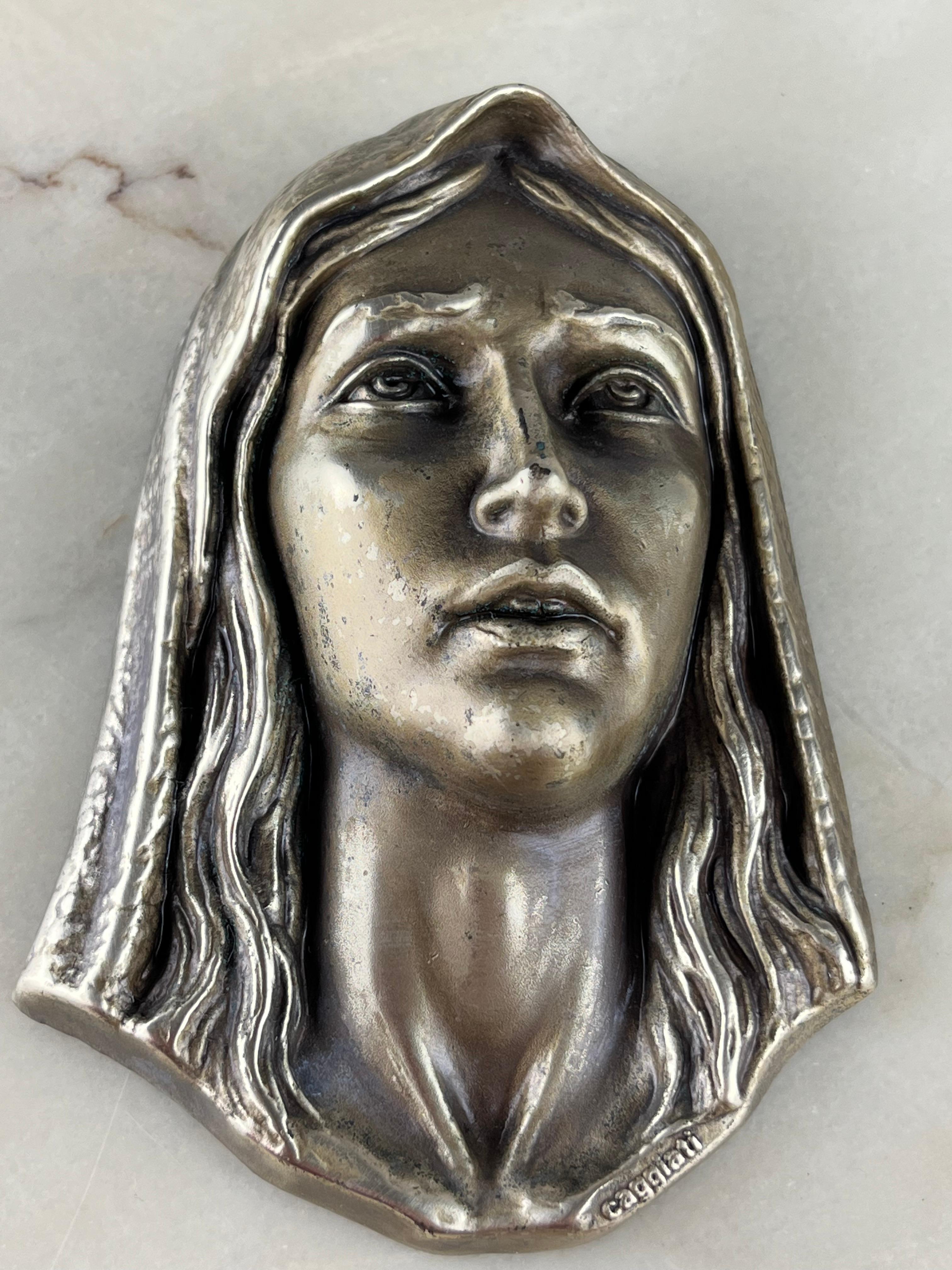 Other Brass Madonna's face, Italy, 1980s For Sale