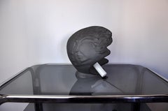 Face Plaster Lamp France 1970