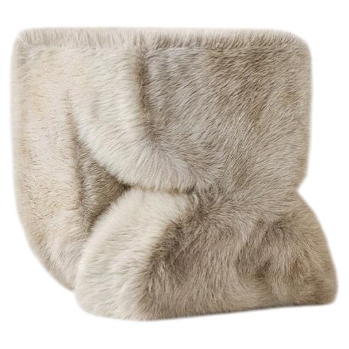 Face Pouf in Fur by Hermhaus For Sale