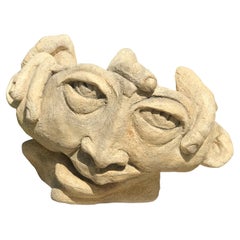 Face Sculpture, Stoneware, Art collective Vallauris