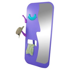 Miroir mural face à face : élégant miroir lilas à pied avec cintre