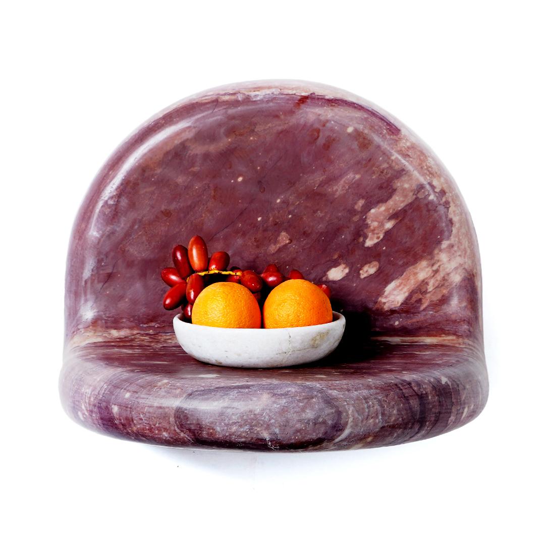 Face To Face Red Marble 1 Shelf by Jean Pascal Levy-Trumet
Limited Edition.
Dimensions: D 33,95 x W 33,95 x H 40 cm.
Materials: Red marble.

After graduating from 4 years of studies of scenography at Ecole Nationale Supérieure des Arts Décoratifs de