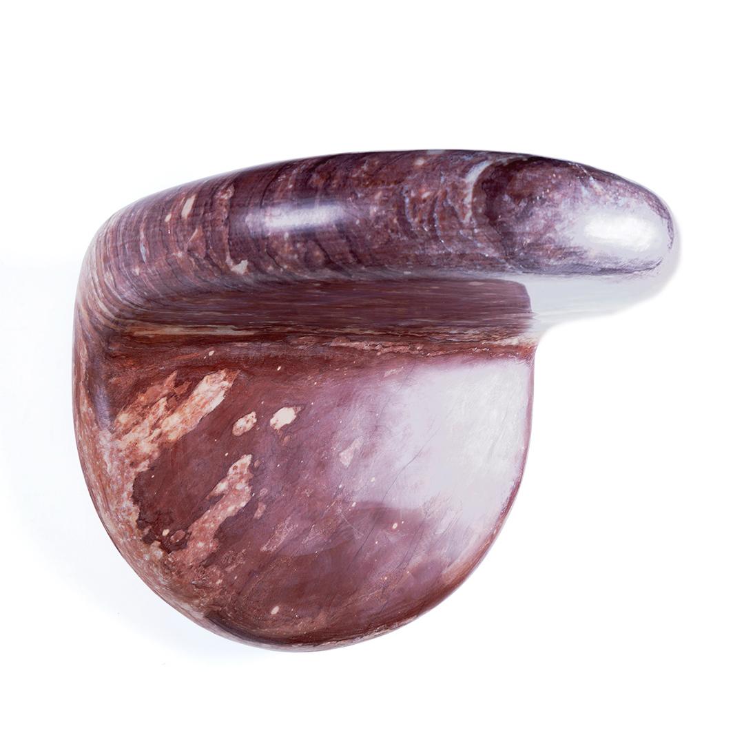 Italian Face To Face Red Marble 1 Shelf by Jean Pascal Levy-Trumet For Sale