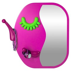 Face to Face Wall Mirror: Chic Pink Dressing Mirror with Hanger