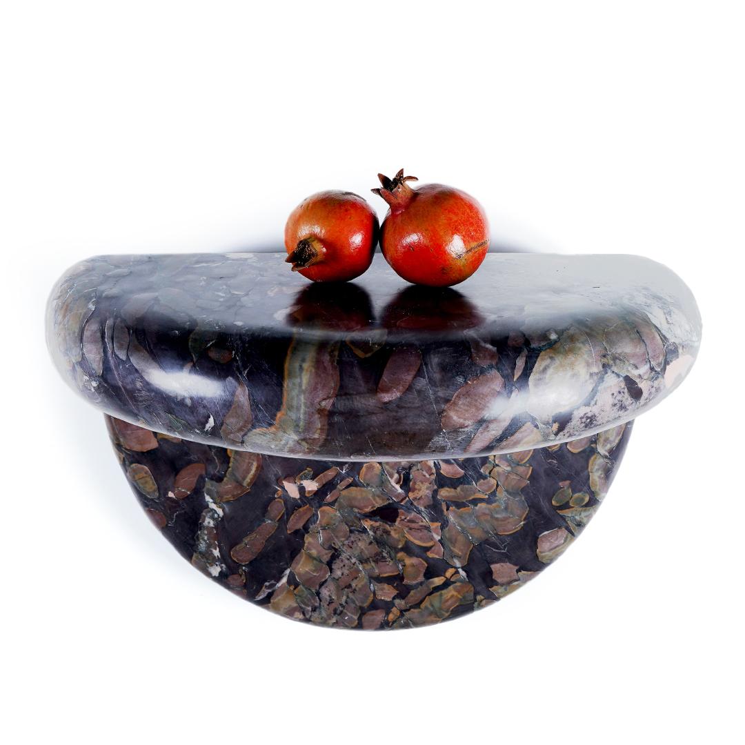 Post-Modern Face To Face Silvara Marble 1 Shelf by Jean Pascal Levy-Trumet For Sale