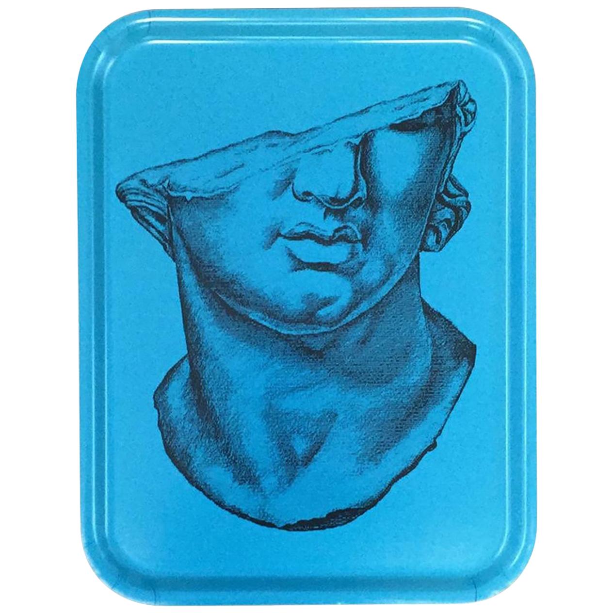 Face Wood Big Serving Tray blue For Sale