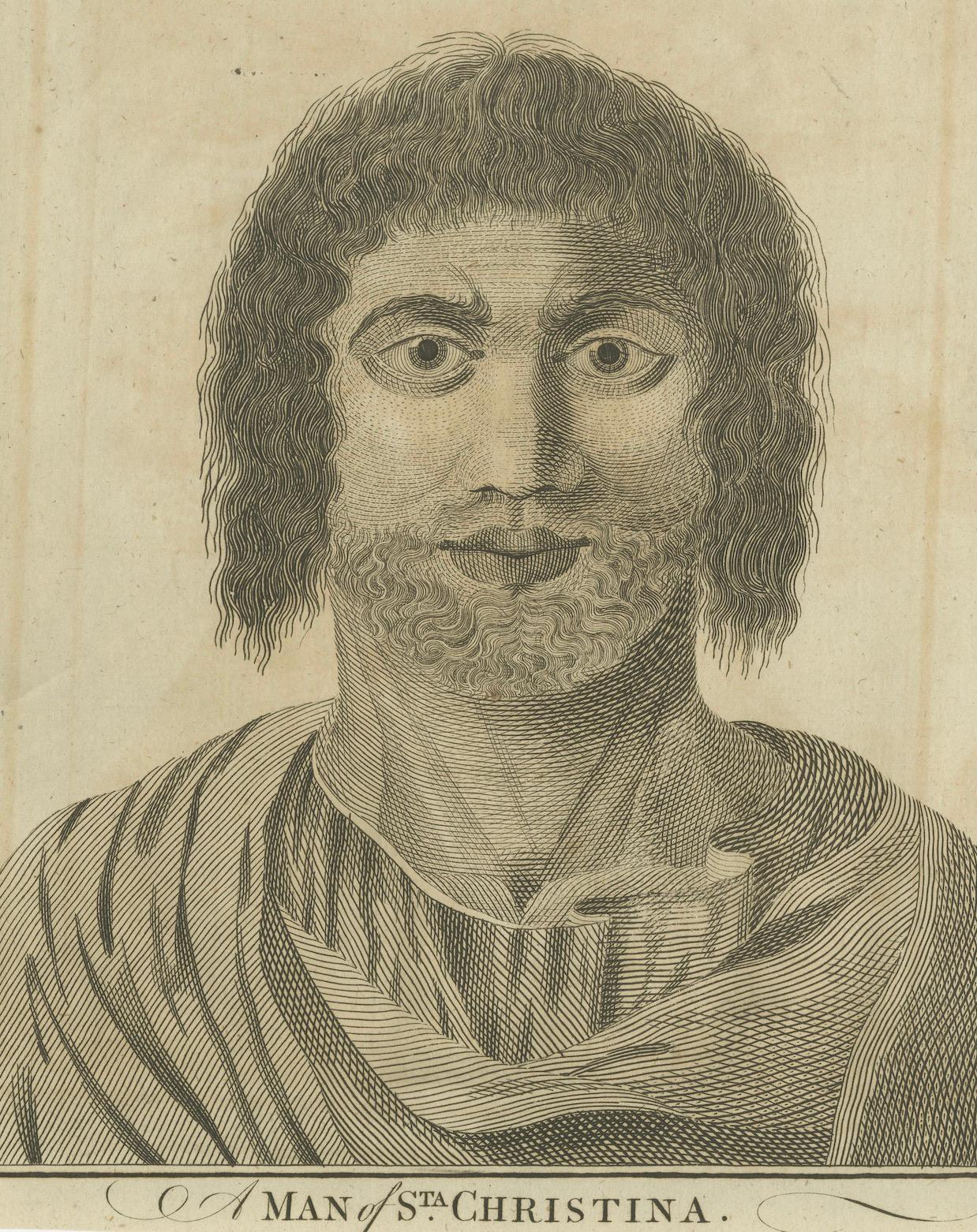 Papier Faces of Santa Cristina : Portraits from the Age of Discovery, Engravings of 1785 en vente