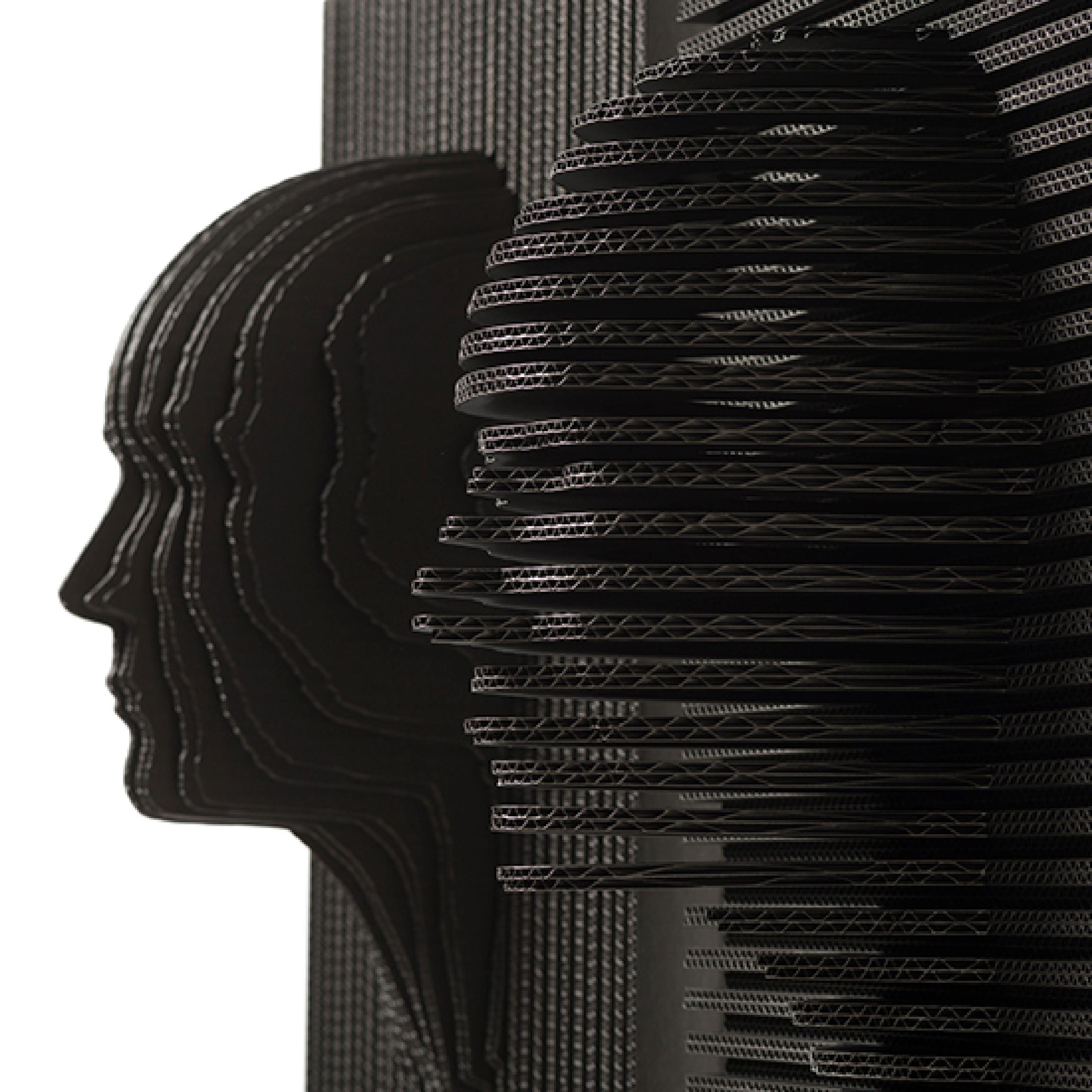 Gilt Faces Set by Piegatto, a Contemporary Wall Sculpture For Sale