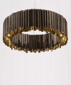 Facet Chandelier 700mm / 27.5" in Polished Black Nickel - UL Listed by Tom Kirk