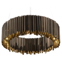 Facet Chandelier 700mm / 27.5" in Polished Black Nickel, by Tom Kirk UL Listed