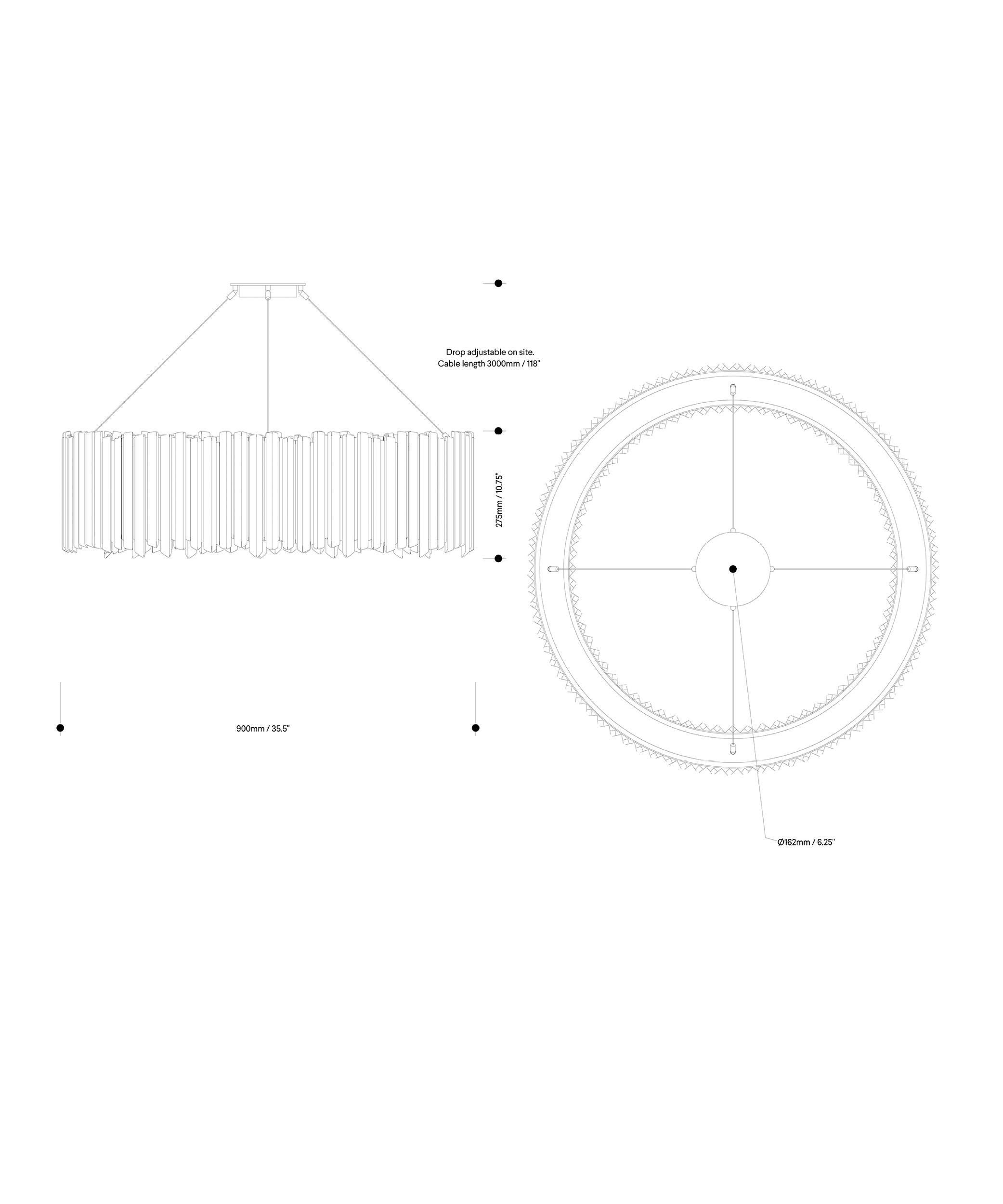 Facettierter facettierter Kronleuchter 900 mm / 35.5