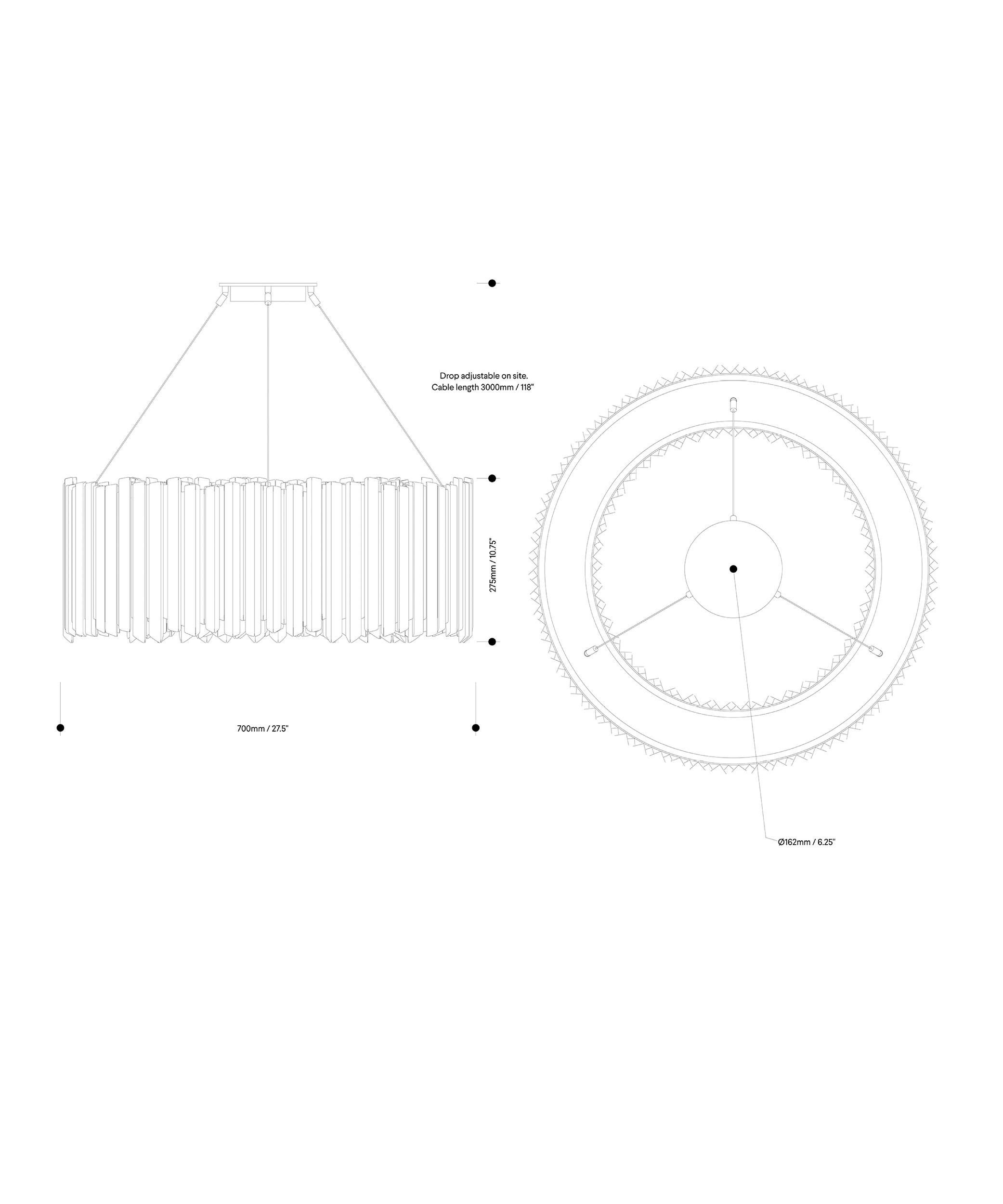 Facet Chandelier 700mm / 27.5