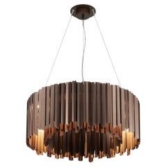Facet Chandelier 700mm / 27.5" in Satin Bronze by Tom Kirk, UL Listed