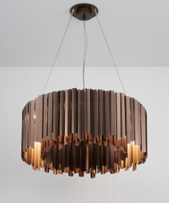 Facet Chandelier 900mm / 35.5" in Satin Bronze by Tom Kirk, UL Listed
