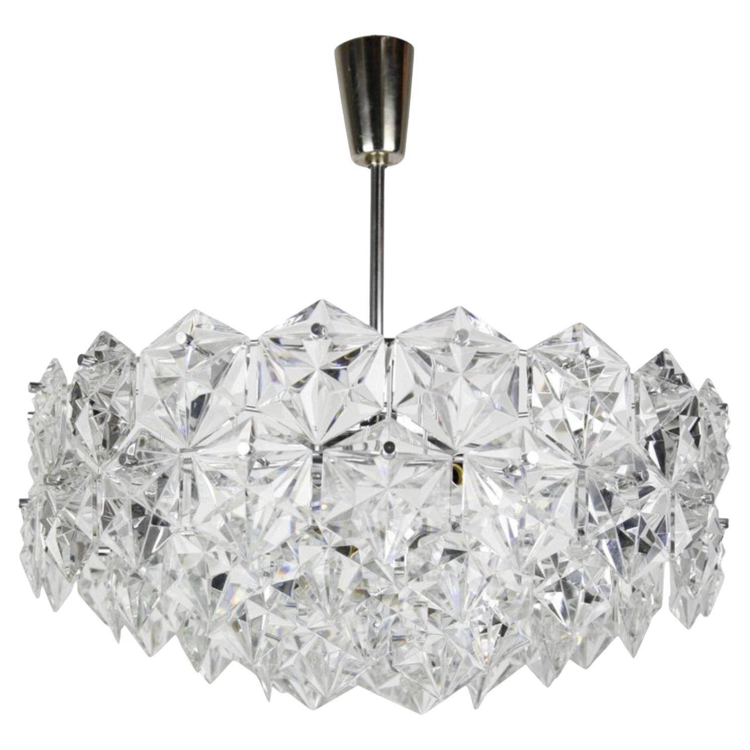 Lustre Kinkeldey en cristal taillé à facettes, Allemagne 1960