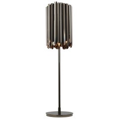 Facet Dimmable Table Lamp by Tom Kirk Finished in Polished Black Nickel