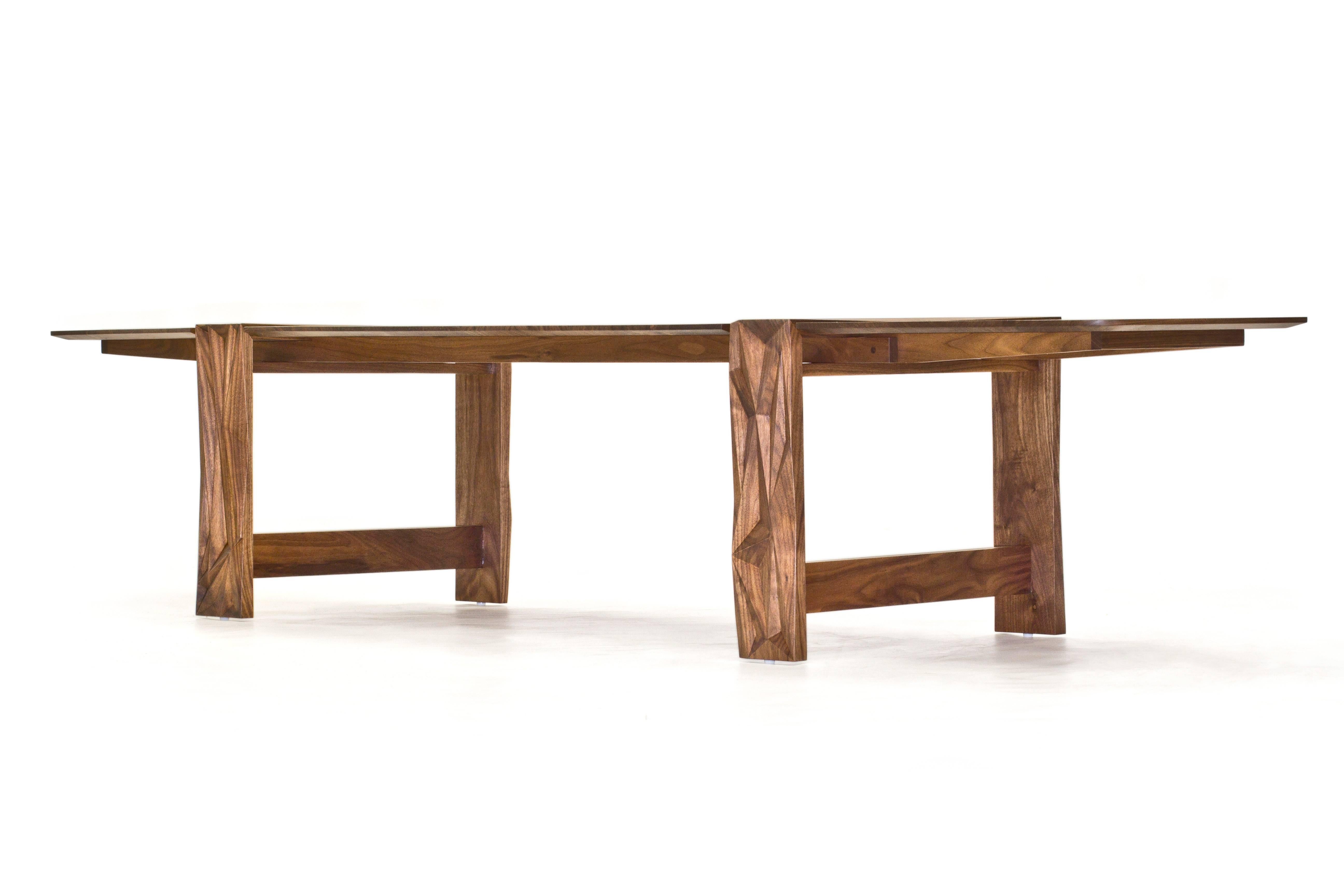 Facet Dining Table in Oiled Walnut by Davin Larkin for Wooda In New Condition For Sale In Omro, WI