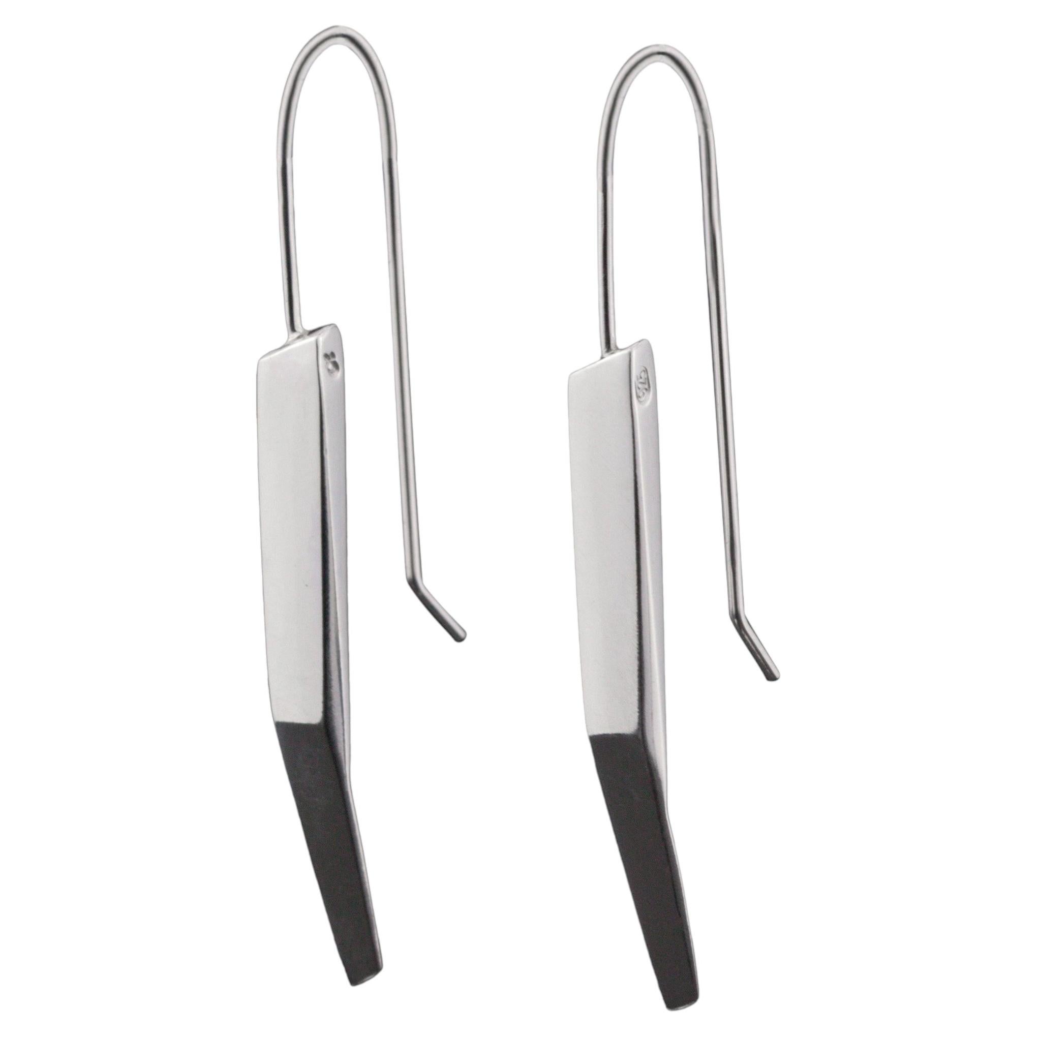 Facet Drop Earrings in Sterling Silver 925 by Leonie Simpson