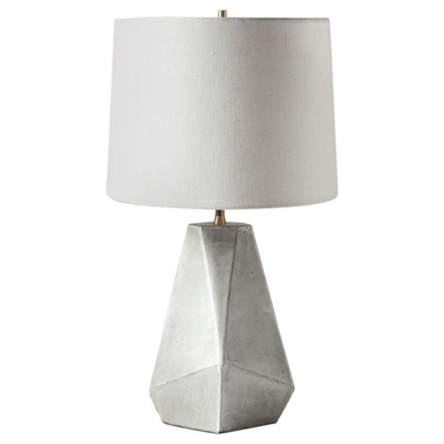 'Facet' Satin White-Glazed Small Ceramic Table Lamp
