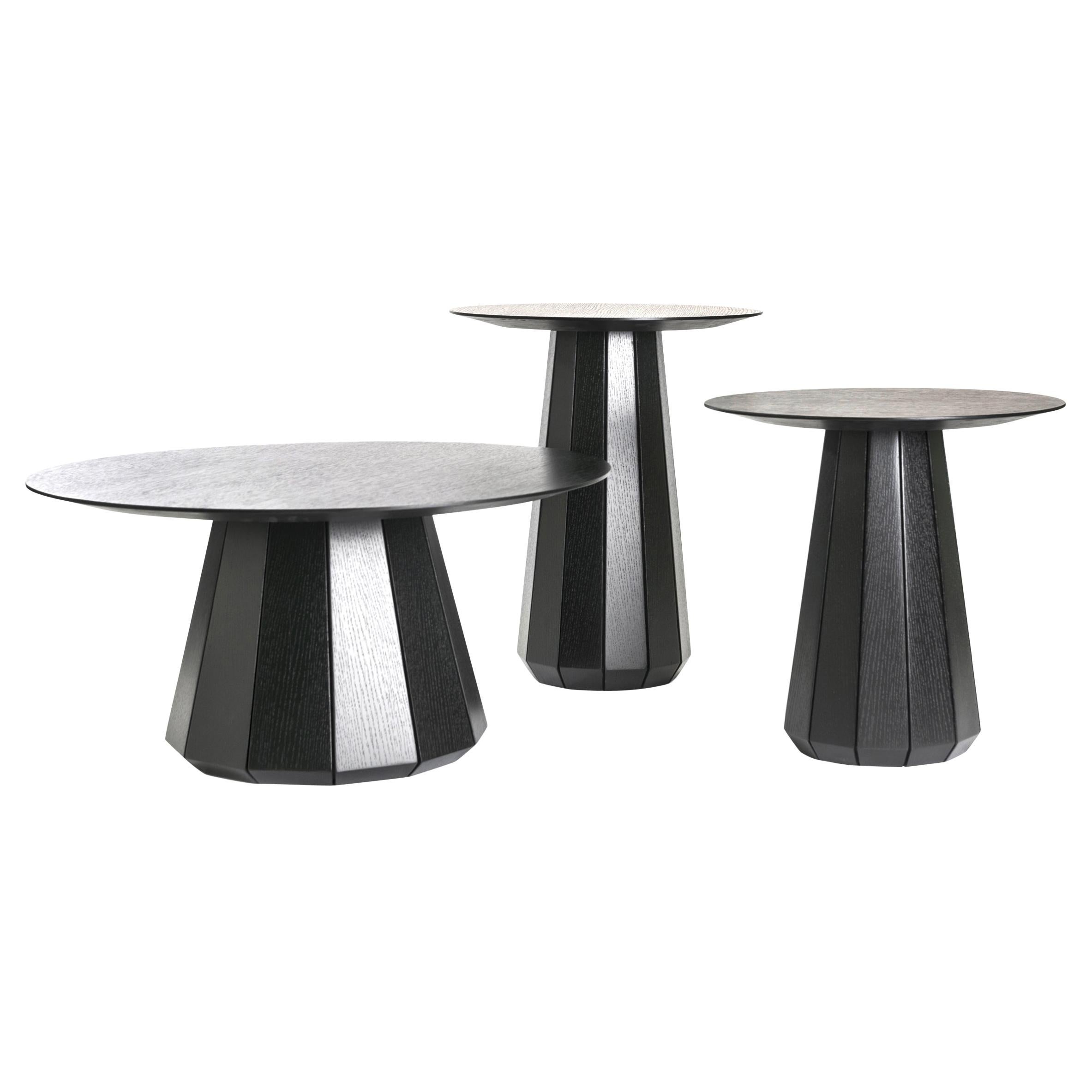 Facet Tables by Mool, Coffee and Side Tables, natural veneer.  For Sale