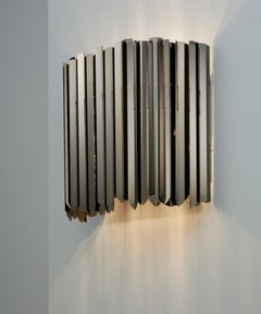 Facet Wall Light in Polished Black Nickel by Tom Kirk, UL Listed