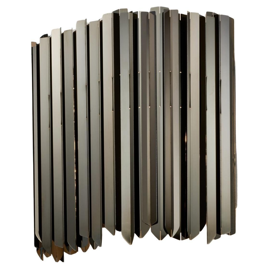 Facet Wall Light in Polished Black Nickel by Tom Kirk, UL Listed For Sale