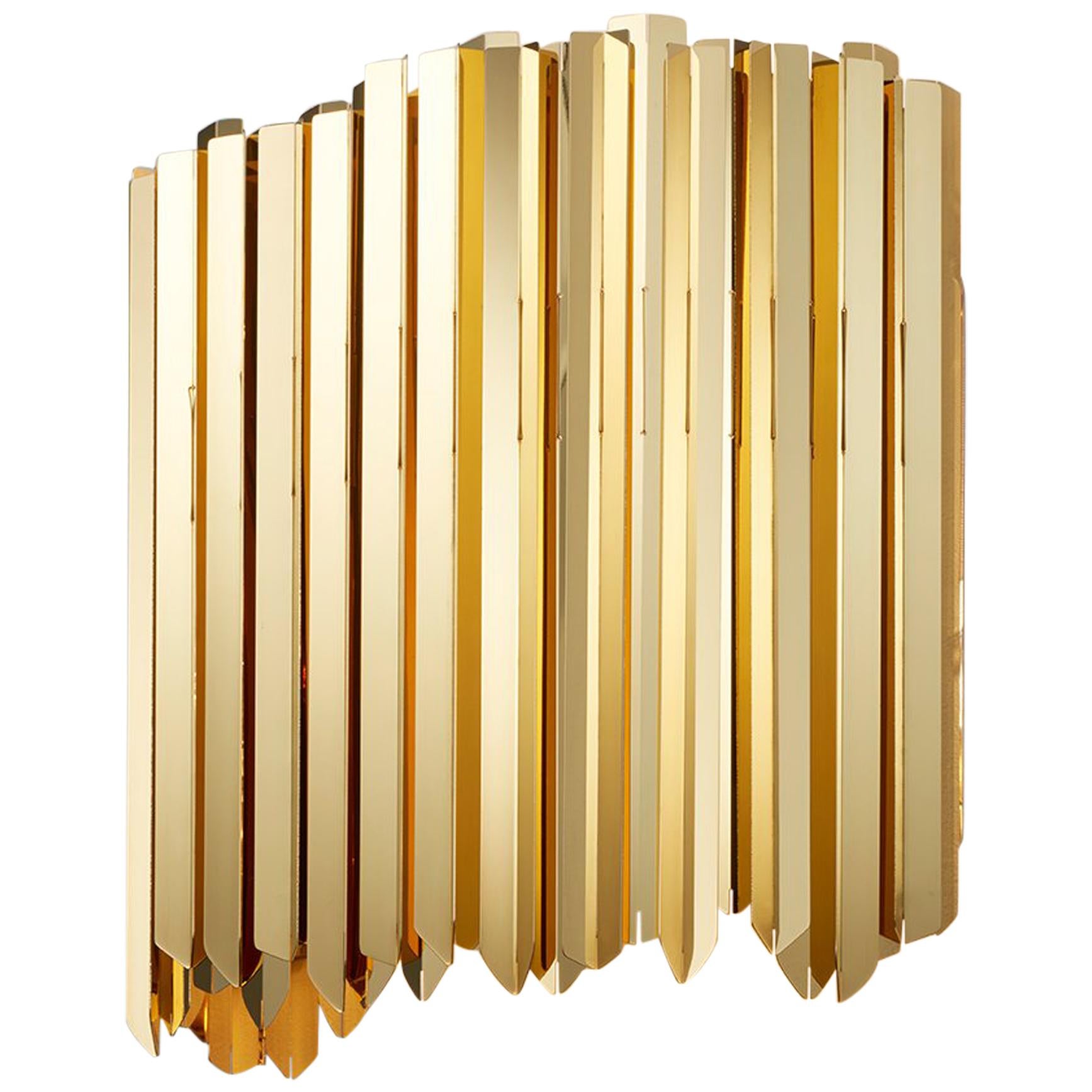 Facet Wall Light by Tom Kirk in Polished Gold