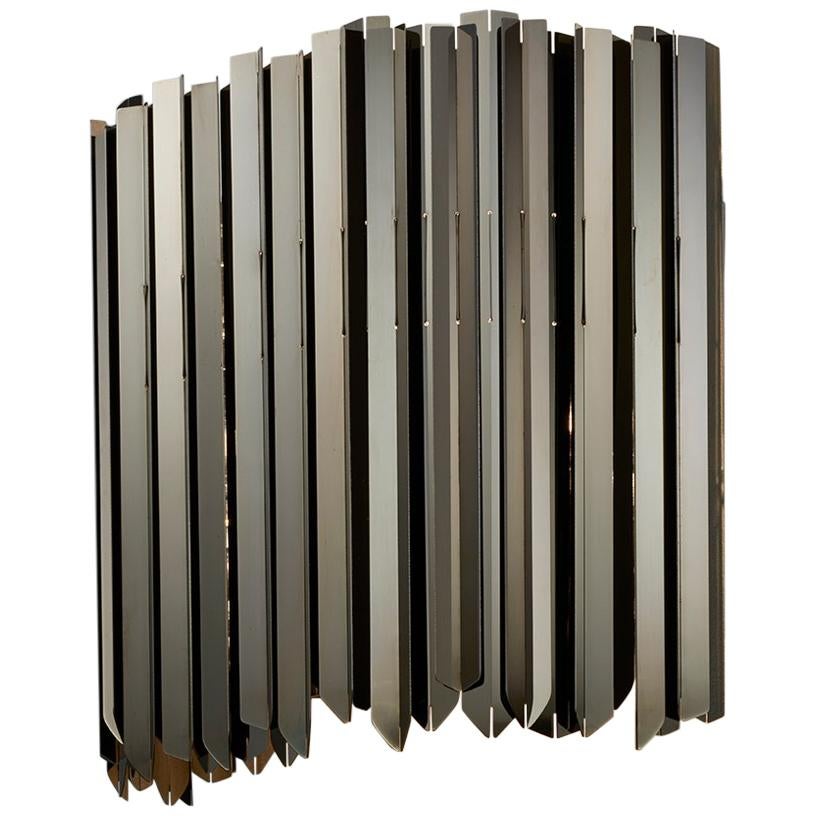 Facet Wall Light by Tom Kirk in Polished Black Nickel