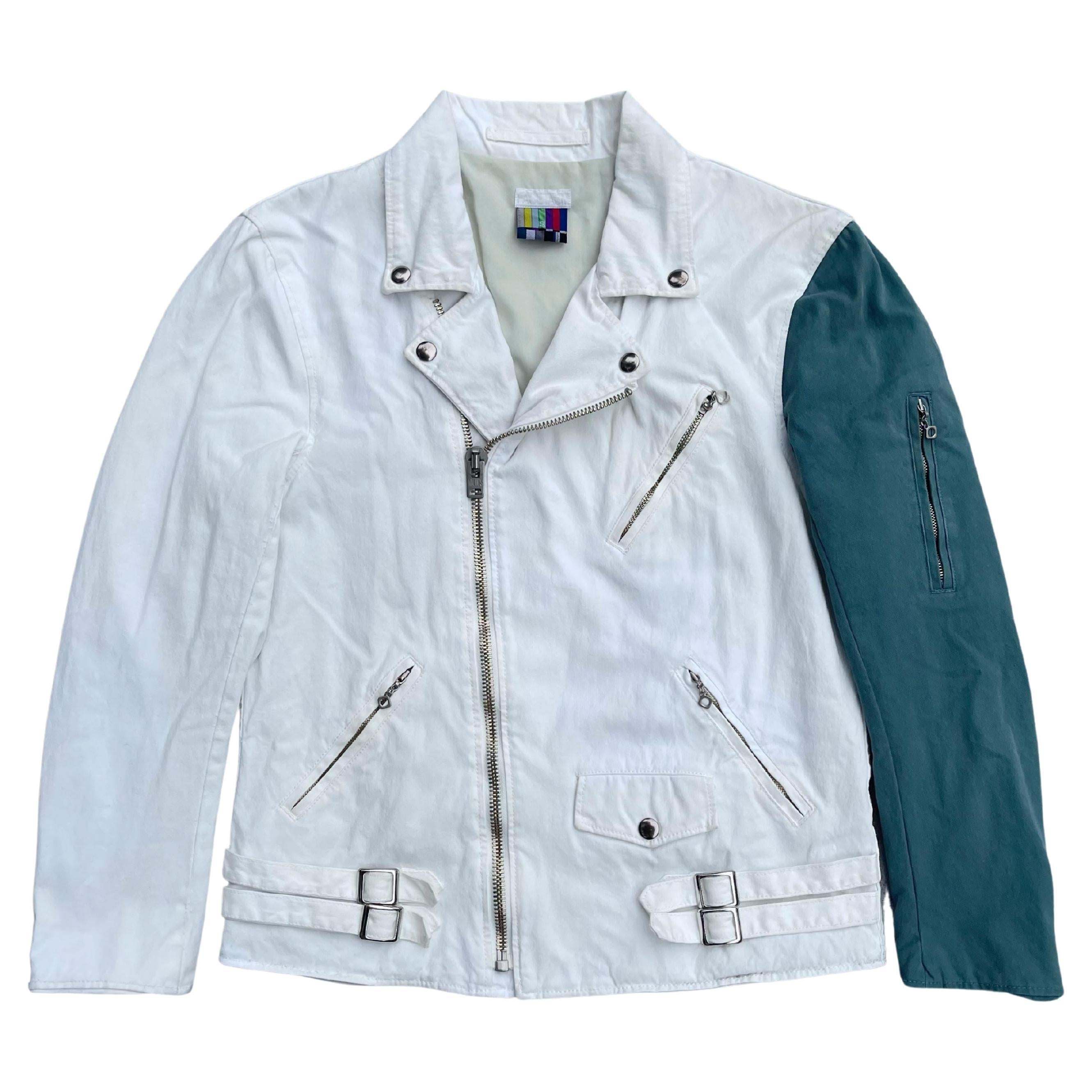 Facetasm Bi-Color Sleeve Denim Riders Jacket